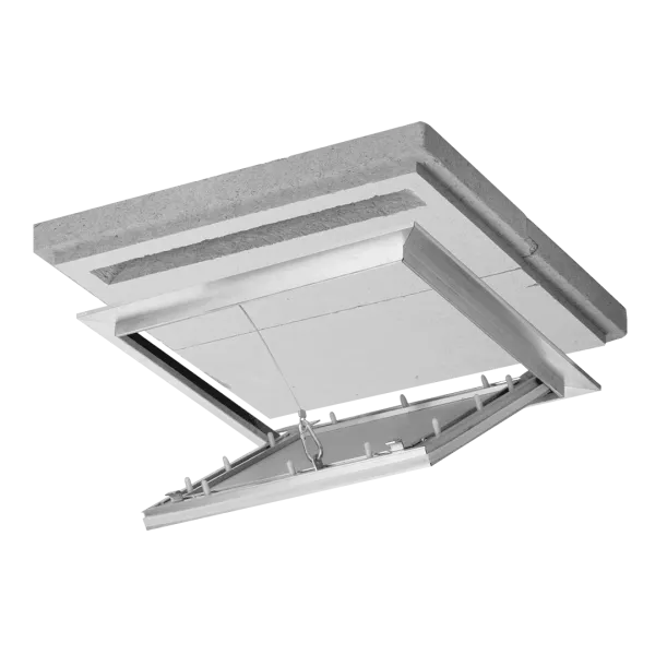 Revisionsklappe Brandschutzklappe Alustar EI30 aus Aluminium für abgehängte Decken, 200×200 bis 800×800 mm