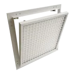Revisionsklappe Tempo Eco Ventil mit Kunststoff-Lüftungsgitter für Trennwände und Schächte, 200×200 bis 600×600 mm