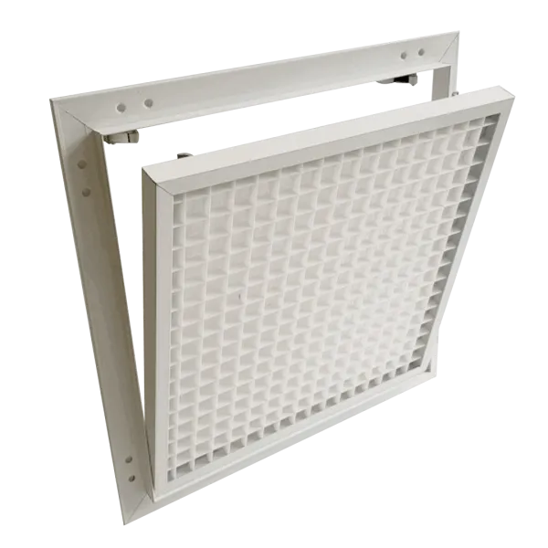 Revisionsklappe Tempo Eco Ventil mit Kunststoff-Lüftungsgitter für Trennwände und Schächte, 200×200 bis 600×600 mm