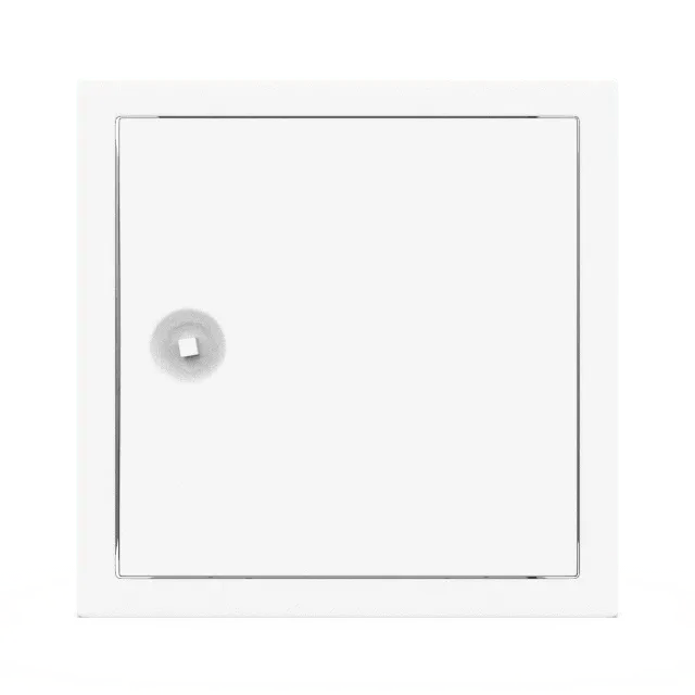 trappe-de-visite-metallique-softline-ouverture-4-pans-1.webp Revisionstür Tempo Softline aus Stahlblech, weiß, Öffnung Vierkantschlüssel, Rahmen mit weichem Profil