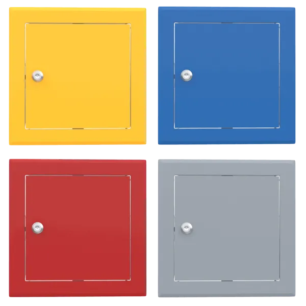 Revisionsklappe Tempo Softline farbig, Öffnung Zylinderschloss, in 14 RAL-Farben, 200×200 bis 800×800 mm